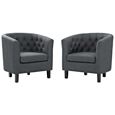Chairs Modway Furniture Prospect Gray EEI-3150-GRY-SET 889654136071 Sofas and Armchairs Gray Grey Lounge Chairs Lounge 