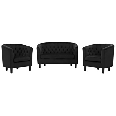 Chairs Modway Furniture Prospect Black EEI-3152-BLK-SET 889654136149 Sofas and Armchairs Black ebony Lounge Chairs Lounge 