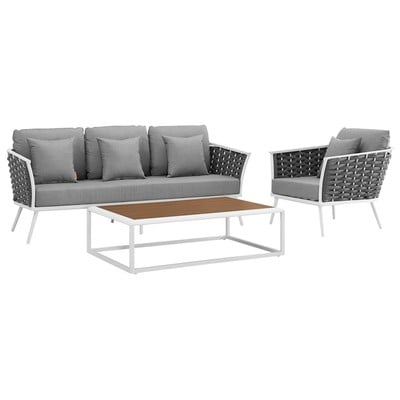 Sofas and Loveseat Modway Furniture Stance White Gray EEI-3166-WHI-GRY-SET 889654144885 Sofa Sectionals GrayGreyWhitesnow Chaise LoungeLoveseat Love sea Polyester Contemporary Contemporary/Mode Sofa Set set 