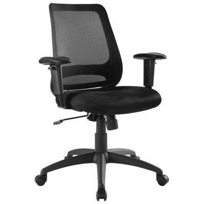 Office Chairs Modway Furniture Forge Black EEI-3195-BLK 889654137450 Office Chairs Blackebony Adjustable Ergonomic Swivel Black 