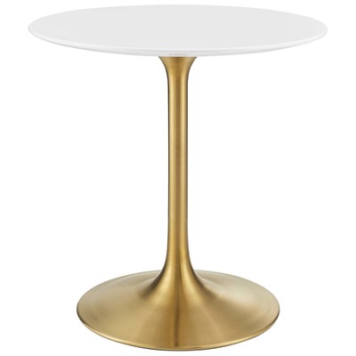 Dining Room Tables Modway Furniture Lippa Gold White EEI-3208-GLD-WHI 889654137474 Bar and Dining Tables GoldWhitesnow Round Square Gold Metal Aluminum BRONZE Iro 