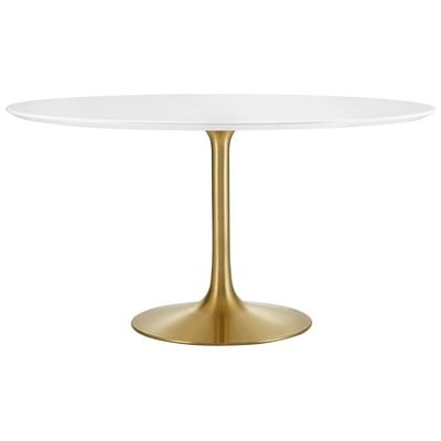 Modway Furniture Dining Room Tables, gold Whitesnow, Pedestal,Round, Gold,White,Wood,MDF,Plywood,Oak, Bar and Dining Tables, 889654145394, EEI-3228-GLD-WHI,Standard (28-33 in)