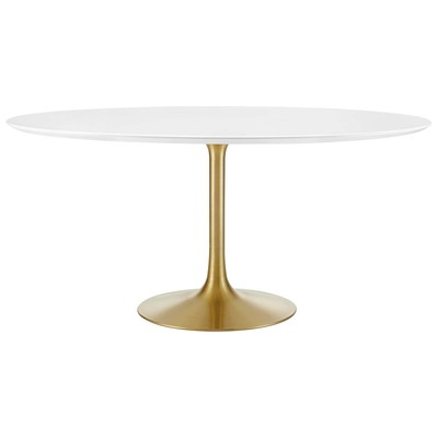 Modway Furniture Dining Room Tables, gold Whitesnow, Pedestal,Round, Gold,White,Wood,MDF,Plywood,Oak, Bar and Dining Tables, 889654145400, EEI-3229-GLD-WHI,Standard (28-33 in)