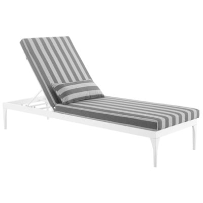 Chairs Modway Furniture Perspective White Striped Gray EEI-3301-WHI-STG 889654126058 Daybeds and Lounges Gray GreyWhite snow Lounge Chairs Lounge 
