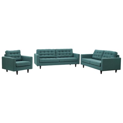 Modway Furniture Sofas and Loveseat, blue navy teal turquiose indigo goaqua Seafoam green  emerald teal, Loveseat,Love seatSofa, Sofa Set,setTufted,tufting, Sofas and Armchairs, 889654142423, EEI-3316-TEA