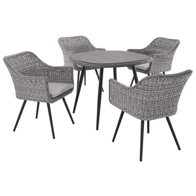 Modway Furniture Dining Room Sets, Black,ebonyGray,Grey, Set of 2,Set of 3,Set of 4,Set of 5,Set of 6,Set of 7,Set of 8, Dining, Black,Gray Gray,Gray, Bar and Dining, 889654145264, EEI-3320-GRY-GRY-SET