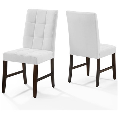 Dining Room Chairs Modway Furniture Promulgate White EEI-3335-WHI 889654146476 Dining Chairs White snow Parsons Side Chair White Wood HARDWOOD Rubberwood Wood MDF P Polyester White IvoryWood Plyw 