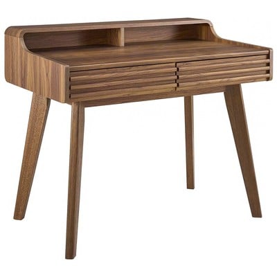 Desks Modway Furniture Render Walnut EEI-3342-WAL 889654146933 Computer Desks Wood HARDWOOD Hardwoods Rubber 