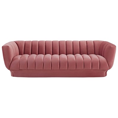 Sofas and Loveseat Modway Furniture Entertain Dusty Rose EEI-3351-DUS 889654147022 Sofas and Armchairs Chaise LoungeLoveseat Love sea Velvet Contemporary Contemporary/Mode Sofa Set setTufted tufting 