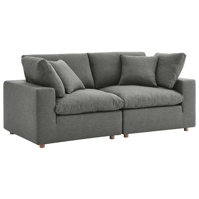 Sofas and Loveseat Modway Furniture Commix Gray EEI-3354-GRY 889654154457 Sofas and Armchairs GrayGrey Loveseat Love seatSectional So Cotton Linen Polyester Contemporary Contemporary/Mode Sofa Set set 