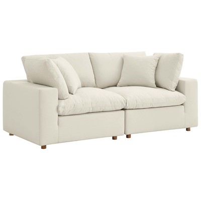 Sofas and Loveseat Modway Furniture Commix Light Beige EEI-3354-LBG 889654927457 Sofas and Armchairs Loveseat Love seatSectional So Cotton Linen Polyester Contemporary Contemporary/Mode Sofa Set set 