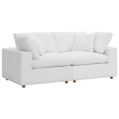 Sofas and Loveseat Modway Furniture Commix Pure White EEI-3354-PUW 889654927440 Sofas and Armchairs Loveseat Love seatSectional So Cotton Linen Polyester Contemporary Contemporary/Mode Sofa Set set 