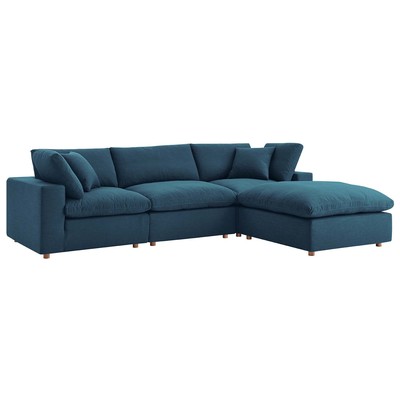 Sofas and Loveseat Modway Furniture Commix Azure EEI-3356-AZU 889654154532 Sofas and Armchairs Loveseat Love seatSectional So Cotton Linen Polyester Contemporary Contemporary/Mode Sofa Set set 