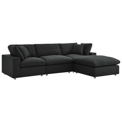 Sofas and Loveseat Modway Furniture Commix Black EEI-3356-BLK 889654238645 Sofas and Armchairs Loveseat Love seatSectional So Cotton Linen Polyester Contemporary Contemporary/Mode Sofa Set set 