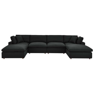 Sofas and Loveseat Modway Furniture Commix Black EEI-3362-BLK 889654238751 Sofas and Armchairs Loveseat Love seatSectional So Cotton Linen Polyester Contemporary Contemporary/Mode Sofa Set set 