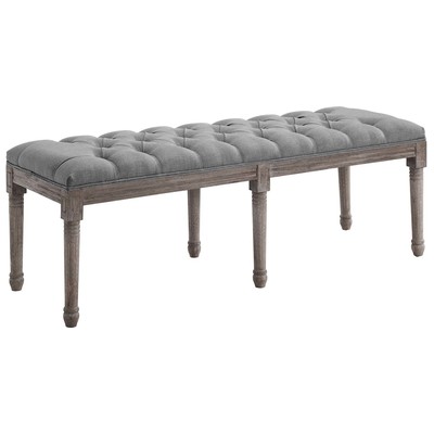 Ottomans and Benches Modway Furniture Province Light Gray EEI-3368-LGR 889654147398 Benches and Stools Gray Grey 