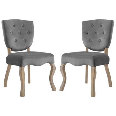 Dining Room Chairs Modway Furniture Array Gray EEI-3381-GRY 889654149279 Dining Chairs Gray Grey Side Chair HARDWOOD Velvet Wood MDF Plywo Gray Smoke SMOKED TaupePolyest 
