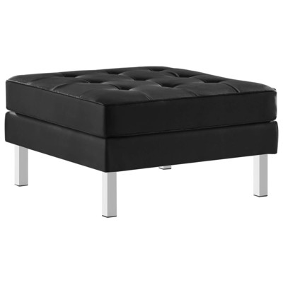 Modway Furniture Ottomans and Benches, black, ,ebony, Silver, Sofas and Armchairs, 889654147954, EEI-3394-SLV-BLK