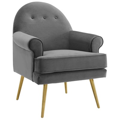 Chairs Modway Furniture Revive Gray EEI-3412-GRY 889654149705 Sofas and Armchairs Gold Gray Grey Accent Chairs AccentLounge Cha 