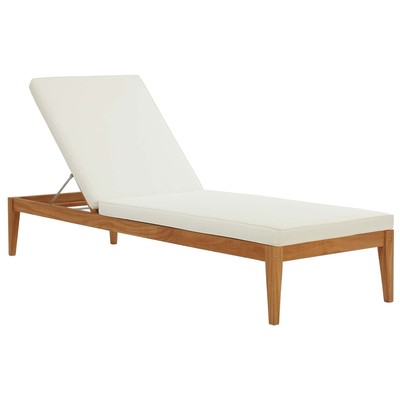 Outdoor Beds Modway Furniture Northlake Natural White EEI-3429-NAT-WHI 889654150251 Daybeds and Lounges White snow Natural White Natural WHITE Teak Chaise Chair 