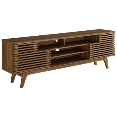Modway Furniture TV Stands-Entertainment Centers, Wood,MDF, FURNITURE,Media Storage,Storage,TV Stand , Walnut, Tables, 889654991311, EEI-3433-WAL,Long (over 67 in)
