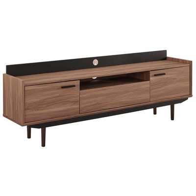 Modway Furniture TV Stands-Entertainment Centers, Black,ebony, Iron,Steel,MetalWood,MDF, FURNITURE,Media Storage,Storage,TV Stand , Black,Matte,Walnut, Tables, 889654149910, EEI-3435-WAL-BLK,Long (over 67 in)