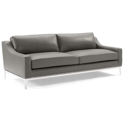 Sofas and Loveseat Modway Furniture Harness Gray EEI-3444-GRY 889654150343 Sofas and Armchairs Loveseat Love seatSofa Cotton Leather Contemporary Contemporary/Mode Sofa Set set 