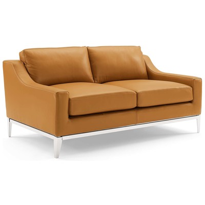 Sofas and Loveseat Modway Furniture Harness Tan EEI-3445-TAN 889654150374 Sofas and Armchairs Loveseat Love seatSofa Cotton Leather Contemporary Contemporary/Mode Sofa Set set 