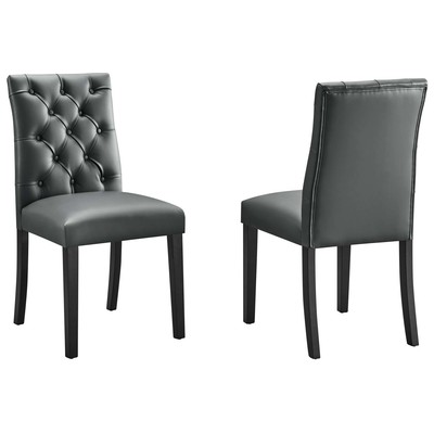 Dining Room Chairs Modway Furniture Duchess Gray EEI-3472-GRY 889654271987 Dining Chairs Gray Grey HARDWOOD Wood MDF Plywood Beec Gray Smoke SMOKED TaupeVinyl W 