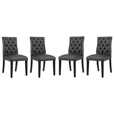 Dining Room Chairs Modway Furniture Duchess Black EEI-3473-BLK 889654150763 Dining Chairs Black ebony HARDWOOD Wood MDF Plywood Beec Black DarkVinyl Wood Plywood 
