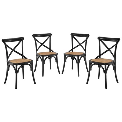 Dining Room Chairs Modway Furniture Gear Black EEI-3482-BLK 889654151210 Dining Chairs Black ebony Side Chair Black Dark 