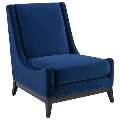 Chairs Modway Furniture Confident Navy EEI-3488-NAV 889654151470 Sofas and Armchairs Black ebonyBlue navy teal turq Accent Chairs AccentLounge Cha 