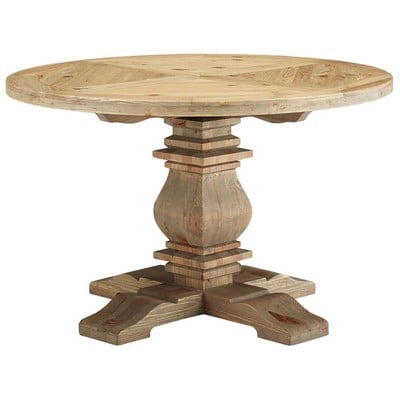Dining Room Tables Modway Furniture Column Brown EEI-3491-BRN 889654151487 Bar and Dining Tables Brownsable Pedestal Round Brown Wood MDF Plywood Oak 