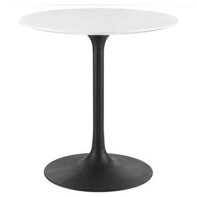 Dining Room Tables Modway Furniture Lippa Black White EEI-3510-BLK-WHI 889654155829 Bar and Dining Tables BlackebonyWhitesnow Round Square Black Metal Aluminum BRONZE Ir 
