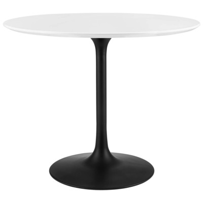 Dining Room Tables Modway Furniture Lippa Black White EEI-3511-BLK-WHI 889654155836 Bar and Dining Tables BlackebonyWhitesnow Round Square Black Metal Aluminum BRONZE Ir 