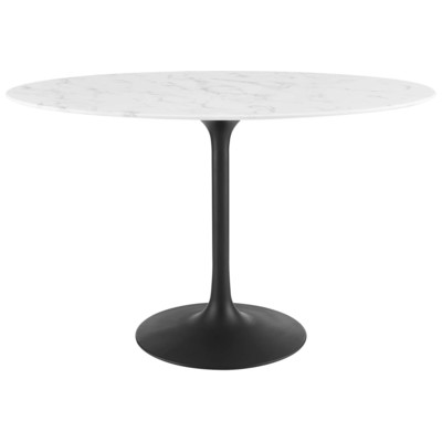 Dining Room Tables Modway Furniture Lippa Black White EEI-3518-BLK-WHI 889654155904 Bar and Dining Tables Oval Square Black Metal Aluminum BRONZE Ir 