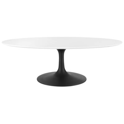 Coffee Tables Modway Furniture Lippa Black White EEI-3536-BLK-WHI 889654156086 Tables BlackebonyWhitesnow Oval Square Metal Iron Steel Aluminum Alu+ 
