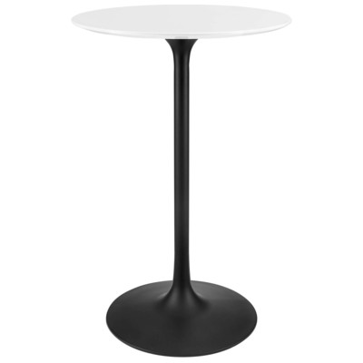 Bar Tables Modway Furniture Lippa Black White EEI-3545-BLK-WHI 889654156178 Bar and Dining Tables BlackebonyWhitesnow Round 