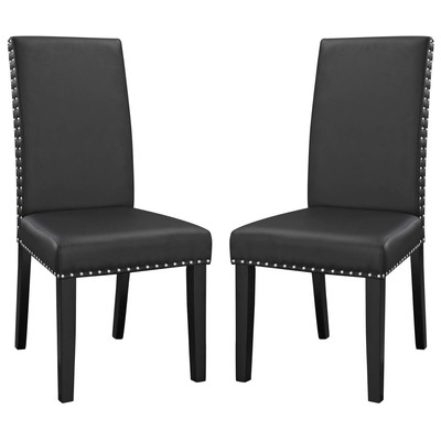 Dining Room Chairs Modway Furniture Parcel Black EEI-3553-BLK 889654152569 Dining Chairs Black ebony Side Chair HARDWOOD LEATHER Wood MDF Plyw Black DarkLeather LeatheretteV 