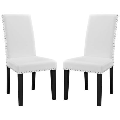 Dining Room Chairs Modway Furniture Parcel White EEI-3553-WHI 889654152576 Dining Chairs White snow Side Chair White Wood HARDWOOD LEATHER Wood MDF Plyw Leather LeatheretteVinyl White 