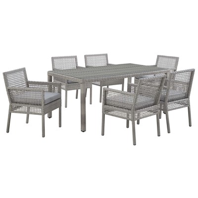 Outdoor Dining Sets Modway Furniture Aura Gray Gray EEI-3560-GRY-GRY-SET 889654152941 Bar and Dining Gray Grey Gray 