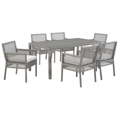 Outdoor Dining Sets Modway Furniture Aura Gray White EEI-3560-GRY-WHI-SET 889654152965 Bar and Dining Gray GreyWhite snow Gray White 