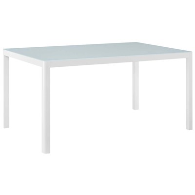 Dining Room Tables Modway Furniture Raleigh White EEI-3576-WHI 889654153269 Bar and Dining GLASS Metal Aluminum BRONZE Ir 