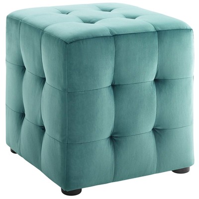 Modway Furniture Ottomans and Benches, Blue,navy,teal,turquiose,indigo,aqua,SeafoamGreen,emerald,teal, Cube, Lounge Chairs and Chaises, 889654154242, EEI-3577-TEA
