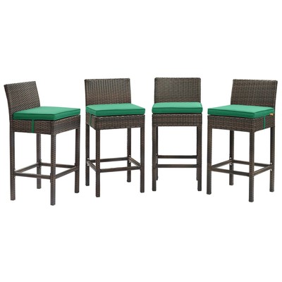 Bar Chairs and Stools Modway Furniture Conduit Brown Green EEI-3601-BRN-GRN 889654155430 Bar and Dining Blue navy teal turquiose indig Bar 