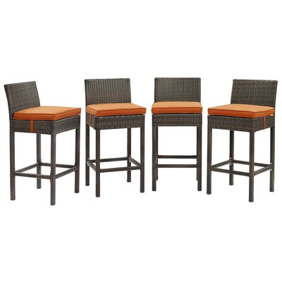 Modway Furniture Bar Chairs and Stools, Brown,sableOrange, Bar, Bar and Dining, 889654155478, EEI-3601-BRN-ORA