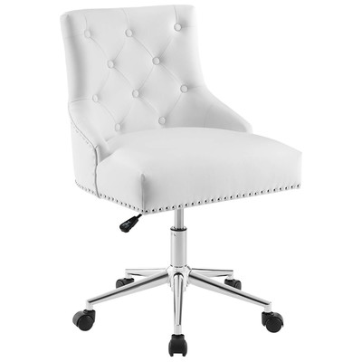 Office Chairs Modway Furniture Regent White EEI-3608-WHI 889654155041 Office Chairs Swivel Chrome Metal Steel Stainless S Leather LeatheretteMetal Alumi 
