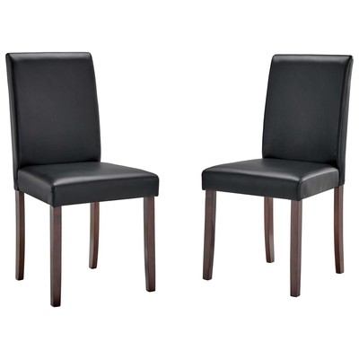 Modway Furniture Dining Room Chairs, Black,ebony, Parsons,Side Chair, HARDWOOD,LEATHER,Rubberwood,Wood,MDF,Plywood,Beech Wood,Bent Plywood,Brazilian Hardwoods, Black,DarkLeather,LeatheretteWood,Plywood, Dining Chairs