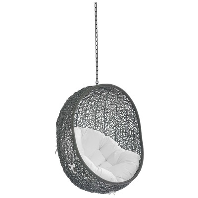Chairs Modway Furniture Hide Gray White EEI-3634-GRY-WHI 889654985808 Daybeds and Lounges Gray GreyWhite snow Hanging Chair Suspended ChairL 