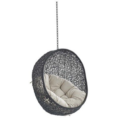 Chairs Modway Furniture Encase Black Beige EEI-3636-BLK-BEI 889654985297 Daybeds and Lounges Beige Black ebonyCream beige i Hanging Chair Suspended ChairL 